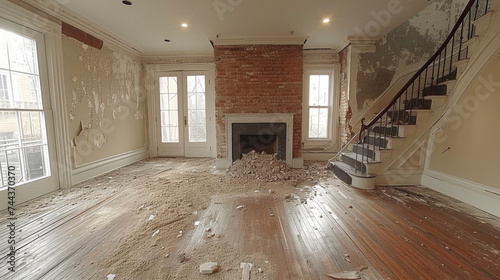 A timelapse video of a renovation project from the initial demolition to the final touches showcasing the transformation through the hard work and craftsmanship of a team
