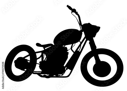 Old motor bike on white background