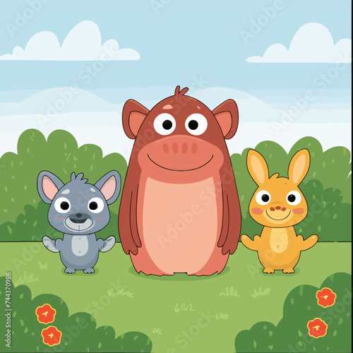 2d vector illustration for  learning cartoon character design for letters of the English language
