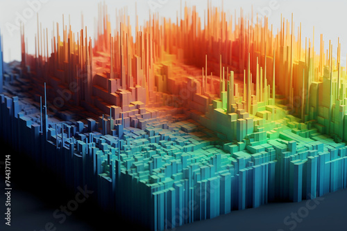 abstract multi colored data