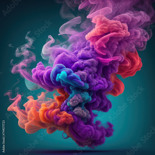 abstract colorful smoke or abstract background or smoke on black