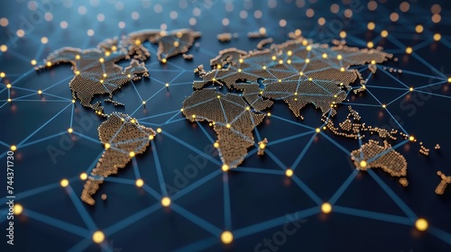 Concept of global network and connectivity, data world transfer and cyber technology, information exchange and telecommunication