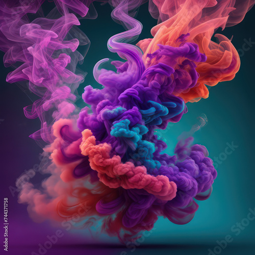 abstract colorful smoke or abstract background or smoke on black