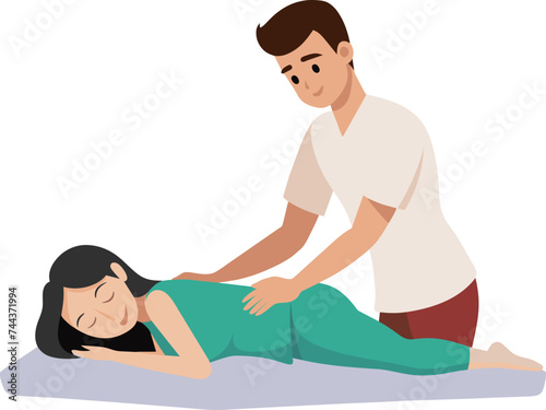 Man masseur massage female patient