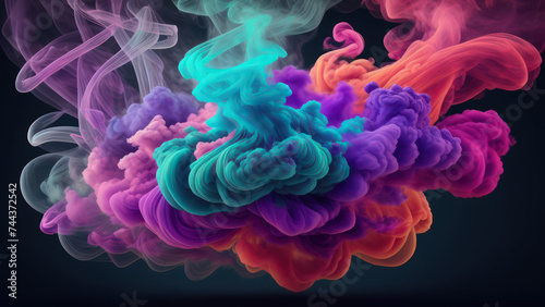 abstract colorful smoke or abstract background or smoke on black