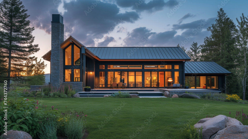 Experience the best of both worlds in this modern agrarian home where traditional farmhouse elements meet sleek and minimalist design. Soak in the warmth and beauty of the