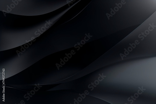 abstract, simple and modern wavy lines on dark gray and black background © alisaaa