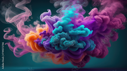 abstract colorful smoke or abstract background or smoke on black