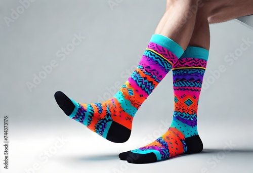 coloful isolated mens socks photo