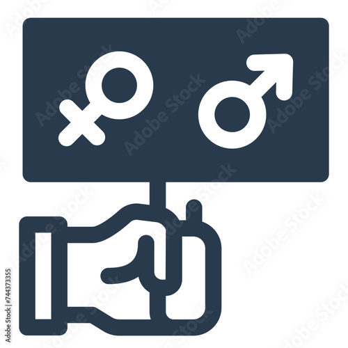 Balancing Gender Equality for Women's Day Vector Icon Illustration
