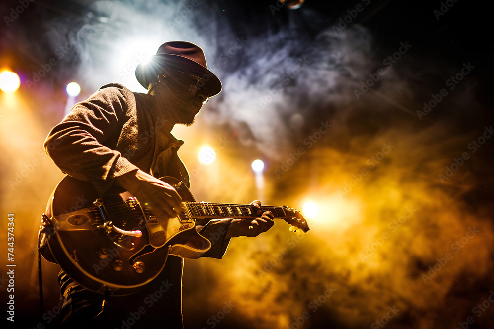Fototapeta premium crowd of people dancing at concert 