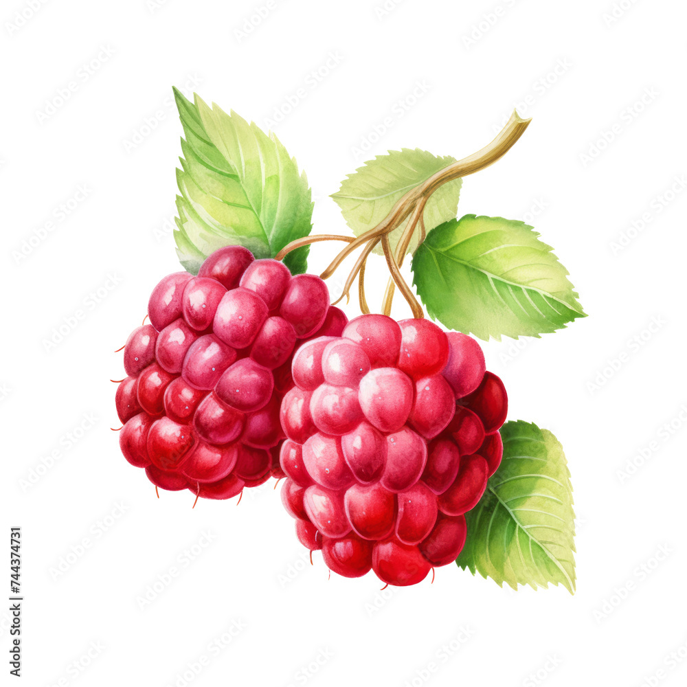 Fototapeta premium fruit - Ambrosial. Raspberry., Raspberry illustration watercolor