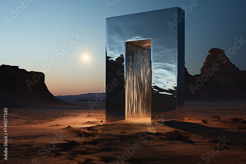 Portal in the desert, gate of the world, arch in the desert, door to the sky 