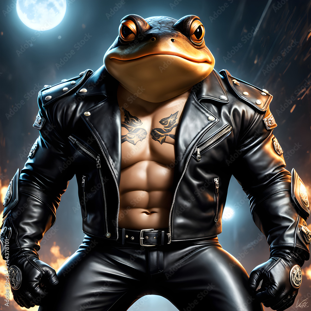 Musular Toad The muscular toad standing before me was a sight to behold, with its ...