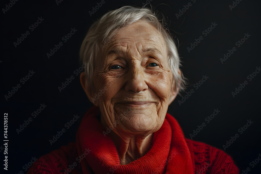 Close up of a happy senior woman smiling at the camera Close up of a happy senior woman smiling at the camera