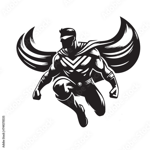 Wallpaper Mural Superhero silhouette isolated on white background Torontodigital.ca