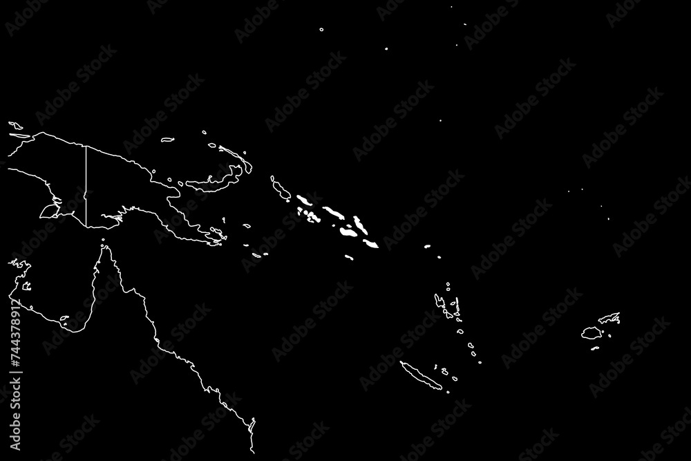 Obraz premium Solomon Island map Australia black background 