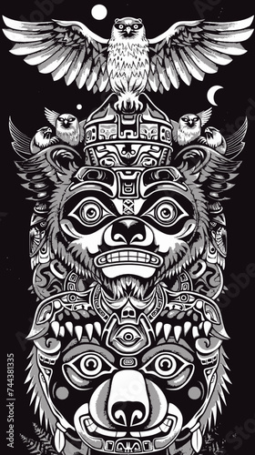 Totem Illustration Vector Statue