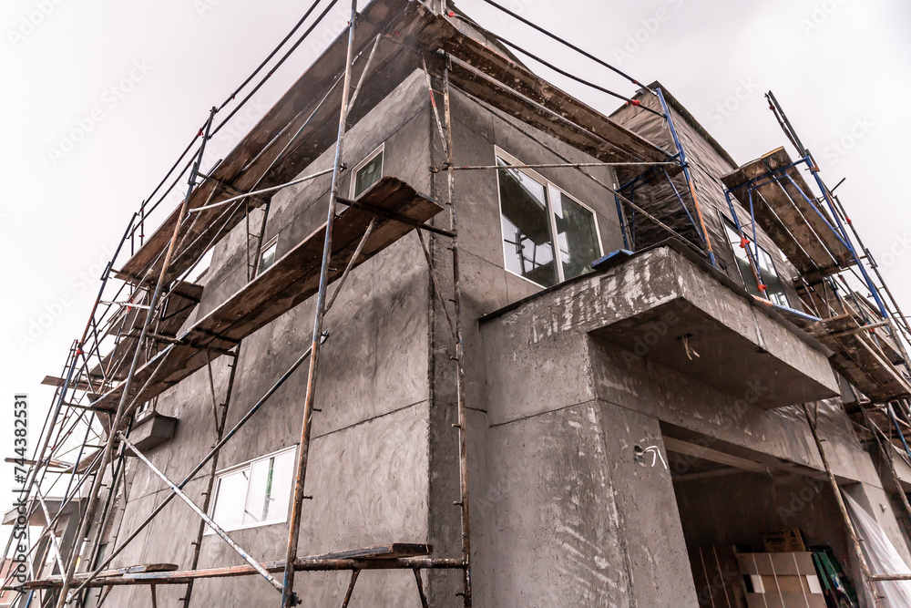 Construction Site Concrete Building Outside View