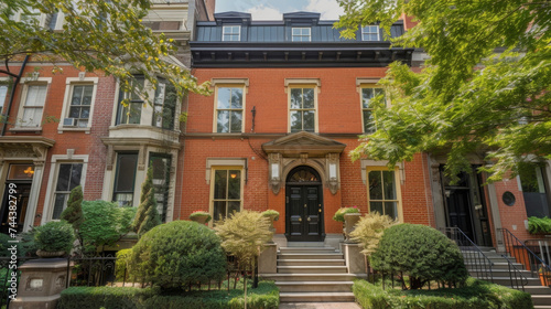 Nestled within the citys historic district this elegant townhouse has been meticulously renovated to maintain its timeless appeal and cultural significance. © Justlight