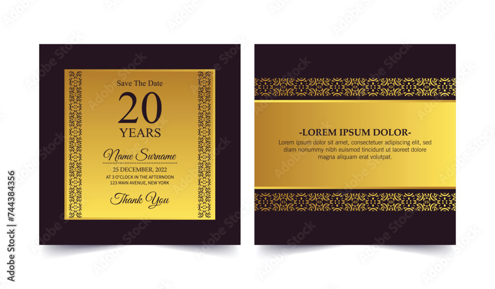 Fototapeta premium ornament pattern style elegant birthday invitation