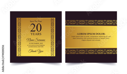 ornament pattern style elegant birthday invitation