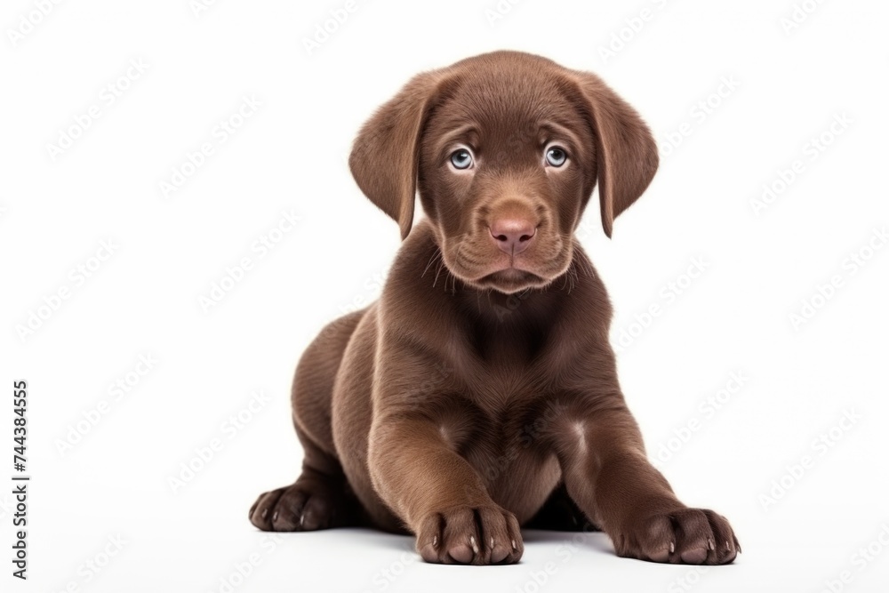 Cute dog on light background