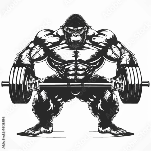 Bodybuilding concept with gorilla