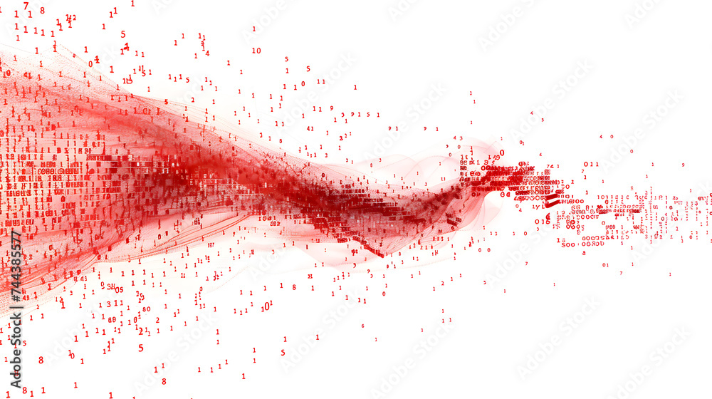 デジタルに舞うバイナリコードの抽象イメージ