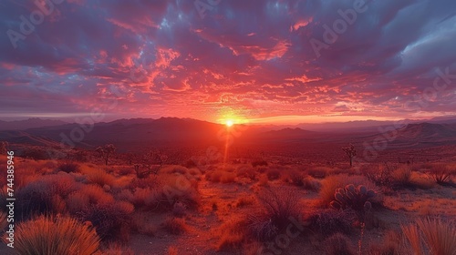Sunrise at Joshua Tree National Park in Southern California AI generated photo