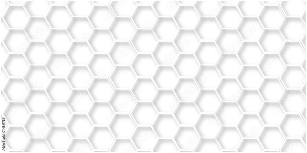 Abstract 3d background with hexagons pattern with hexagonal white and gray technology line paper background. Hexagonal vector grid tile and mosaic structure mess cell. white and gray hexagon. Abstract 3d background with hexagons pattern with hexagonal white and gray technology line paper background. Hexagonal vector grid tile and mosaic structure mess cell. white and gray hexagon.