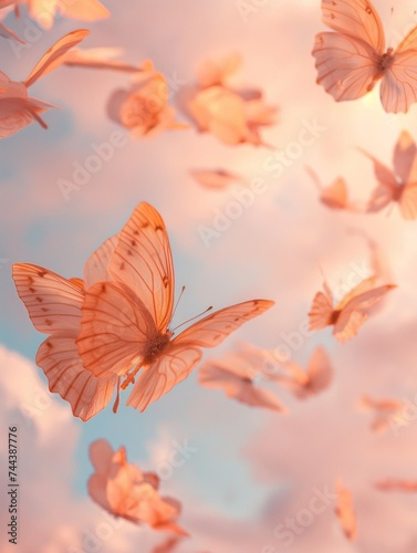 Orange butterflies © mech