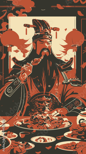 Chinese Old King Illustration photo
