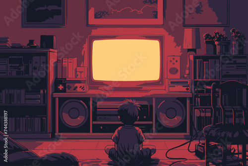 Children Playing Old Console
