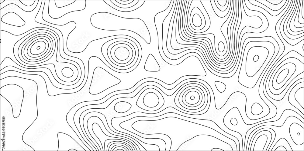 Contour map background. Geography scheme and terrain. Topography grid map. Stylized topographic contour map. Geographic line mountain relief. Abstract lines or wavy backdrop background.