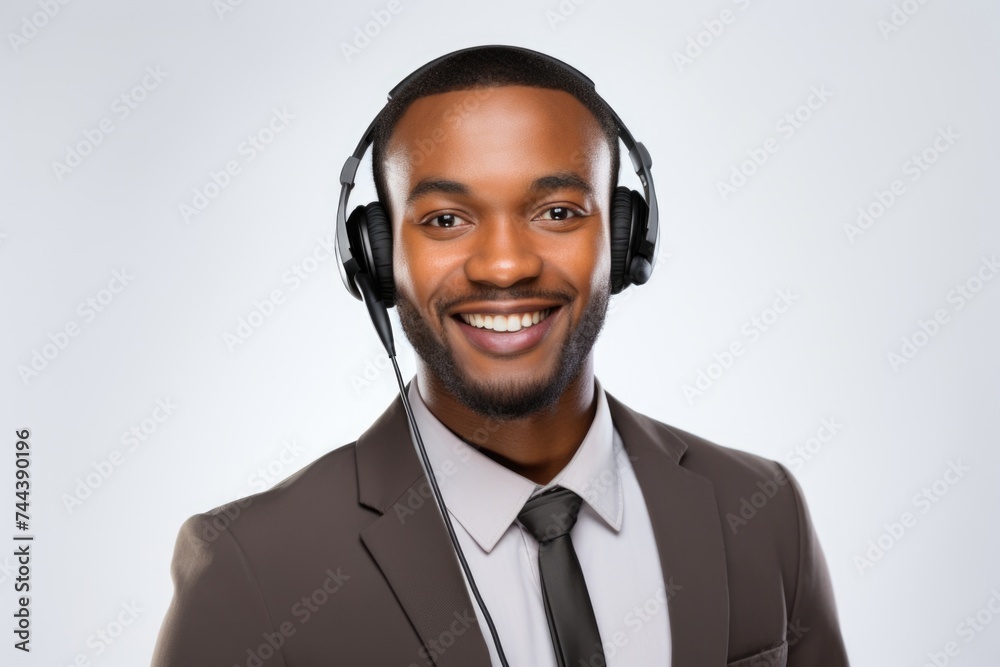 Amidst the corporate ambiance, a well-dressed young professional, featuring a shirt, stylish jacket, and an earpiece in his tie, exudes charm and confidence, smiling warmly while focusing ahead. Amidst the corporate ambiance, a well-dressed young professional, featuring a shirt, stylish jacket, and an earpiece in his tie, exudes charm and confidence, smiling warmly while focusing ahead.