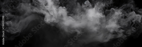 smoke clouds fog on black background. 