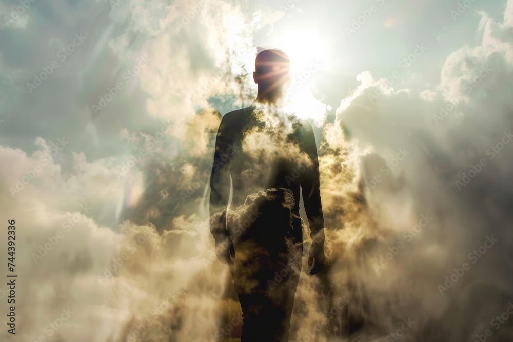 Celestial vanishing act of human figure Celestial vanishing act of human figure