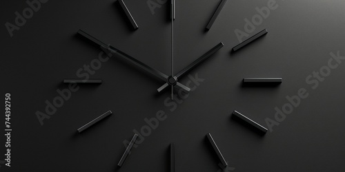 minimalistic black numbers and arrows of a wall clock