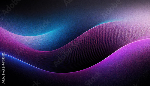Vibrant Twilight: Grainy Blue-Purple Wave with Glowing Light