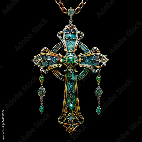 Patrick Celtic Cross for Saint Patrick's Day - Simple and Timeless Symbol in Festive Holiday Green