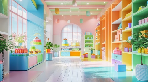 colorful product dispaly room
