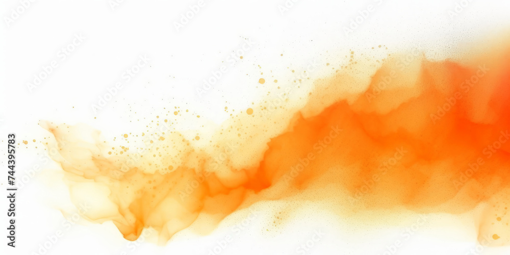 a yellow splash painting on white background,yellow powder dust paint yellow explosion explode burst isolated splatter abstract. yellow smoke or fog particles explosive special effect