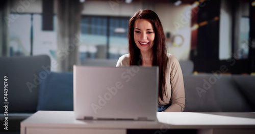 Woman In Online Remote Webinar Call