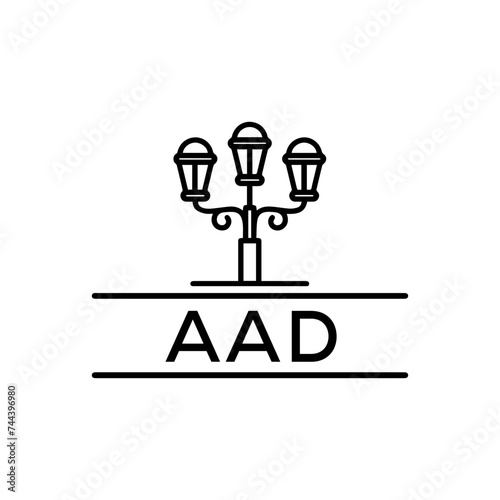 AAD Letter logo design template vector. AAD Business abstract connection vector logo. AAD icon circle logotype.
