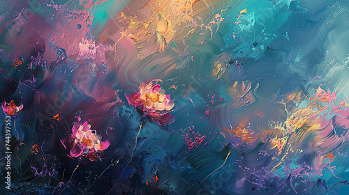 Abstract Spring Oil Painting Background
