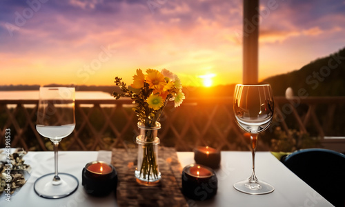 glasses of wine on a table