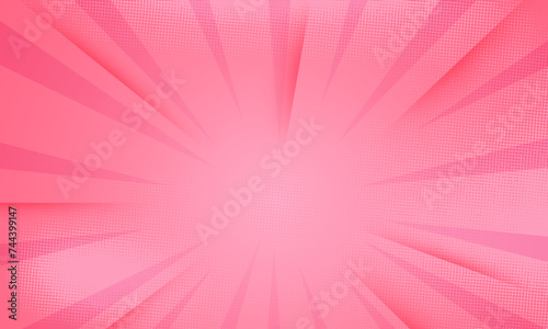 Pink pop art, retro design, stripes mockup. Vector illustration. Halftone vintage background for text, vector illustration