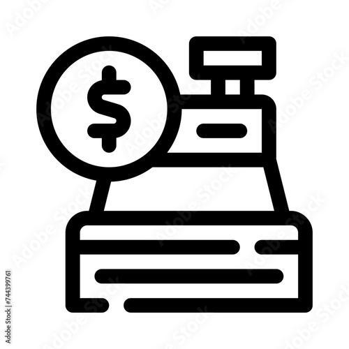 cashier machine line icon