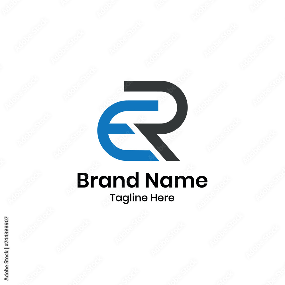 ER logo. ER design. RE letter logo design . Initial letter ER monogram logo. 